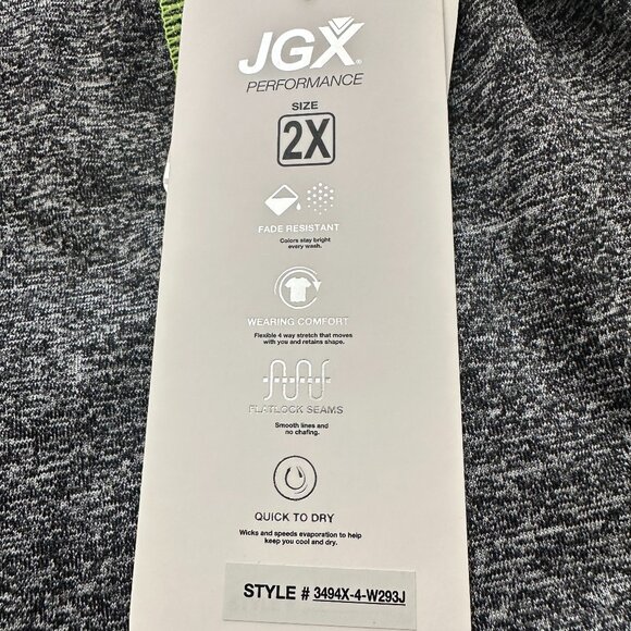 JGX Performance Gray Zip-Up Hoodie with Neon Green Stitching Women's Size 2X - Picture 6 of 9